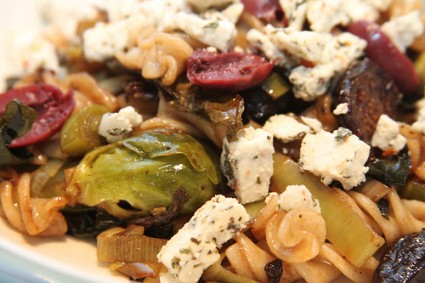 leeky greek-y pasta