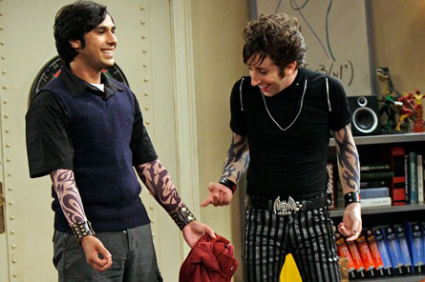 Howard and Raj show off their tat sleeves